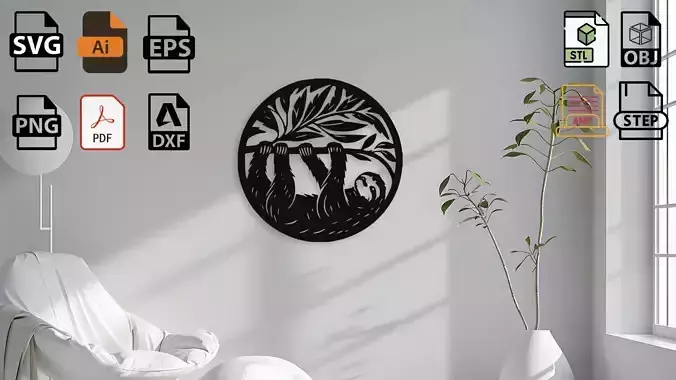 Sloth Wall Decor Art