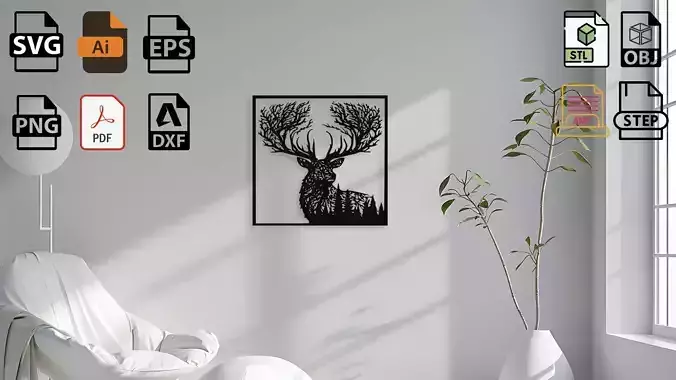Deer Silhouette Wall Decor