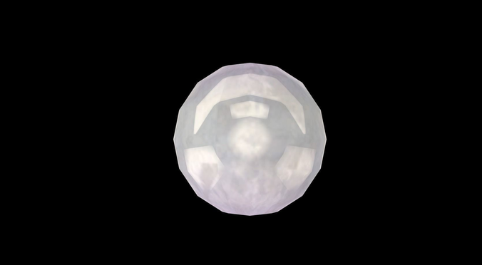 Pearl amethyst cabochon Low-poly 3D model