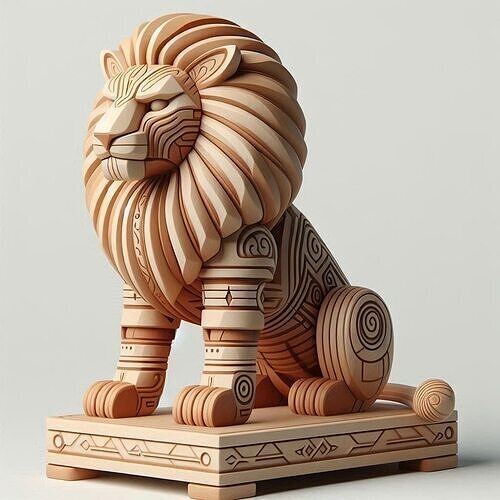 954 Laughing African Lion with Majestic Mane  Full Color  3D print model