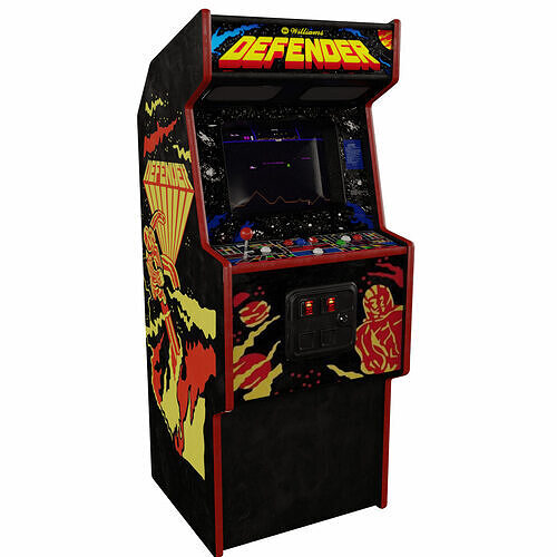Defender Arcade Cabinet Retro Low-poly 3D model