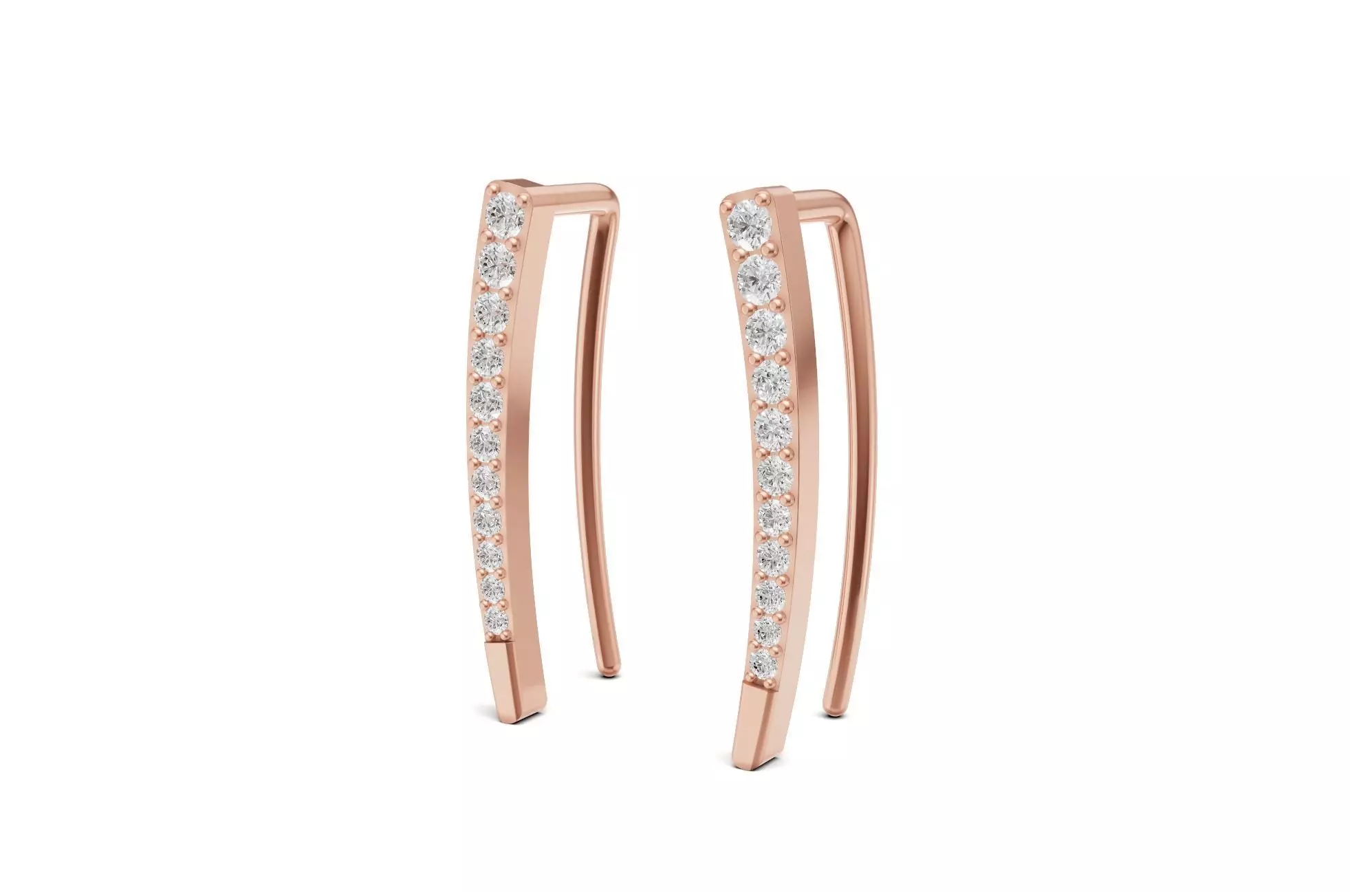 Diamond Climber Earrings 3D Model 3D print model