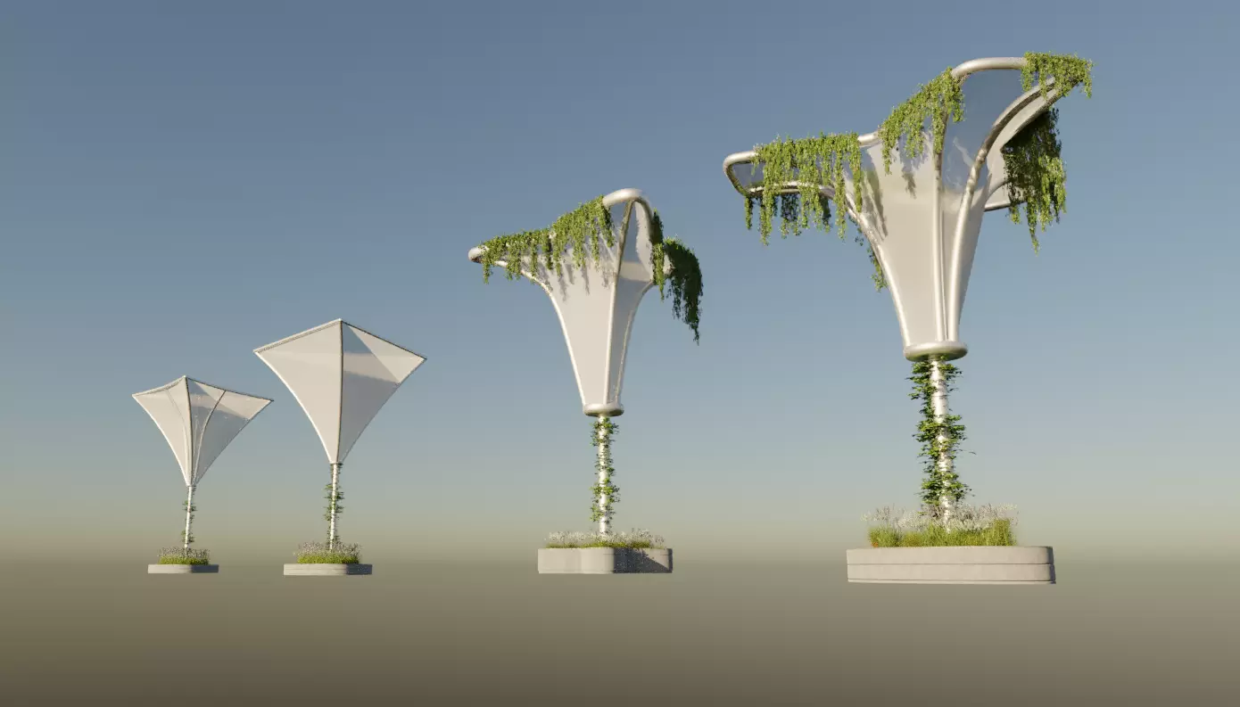 Curve Canopies Free 3D model