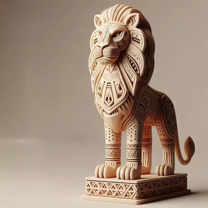 955 Laughing African Lion  with Majestic Mane Full Color 3D print model_0