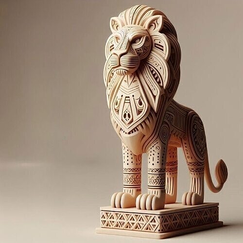 955 Laughing African Lion  with Majestic Mane Full Color 3D print model