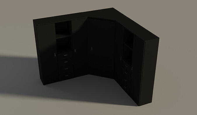 Wardrobe Set 3 Items - LowPoly Free low-poly 3D model