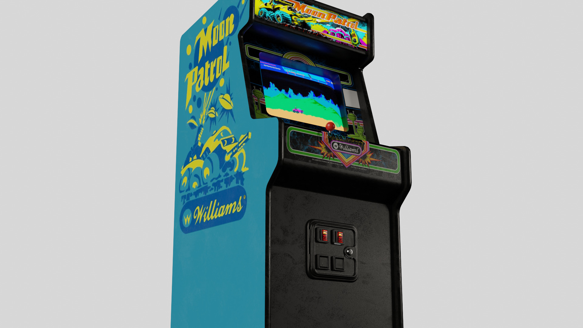 Moon Patrol Arcade Cabinet Retro Low-poly 3D model_5