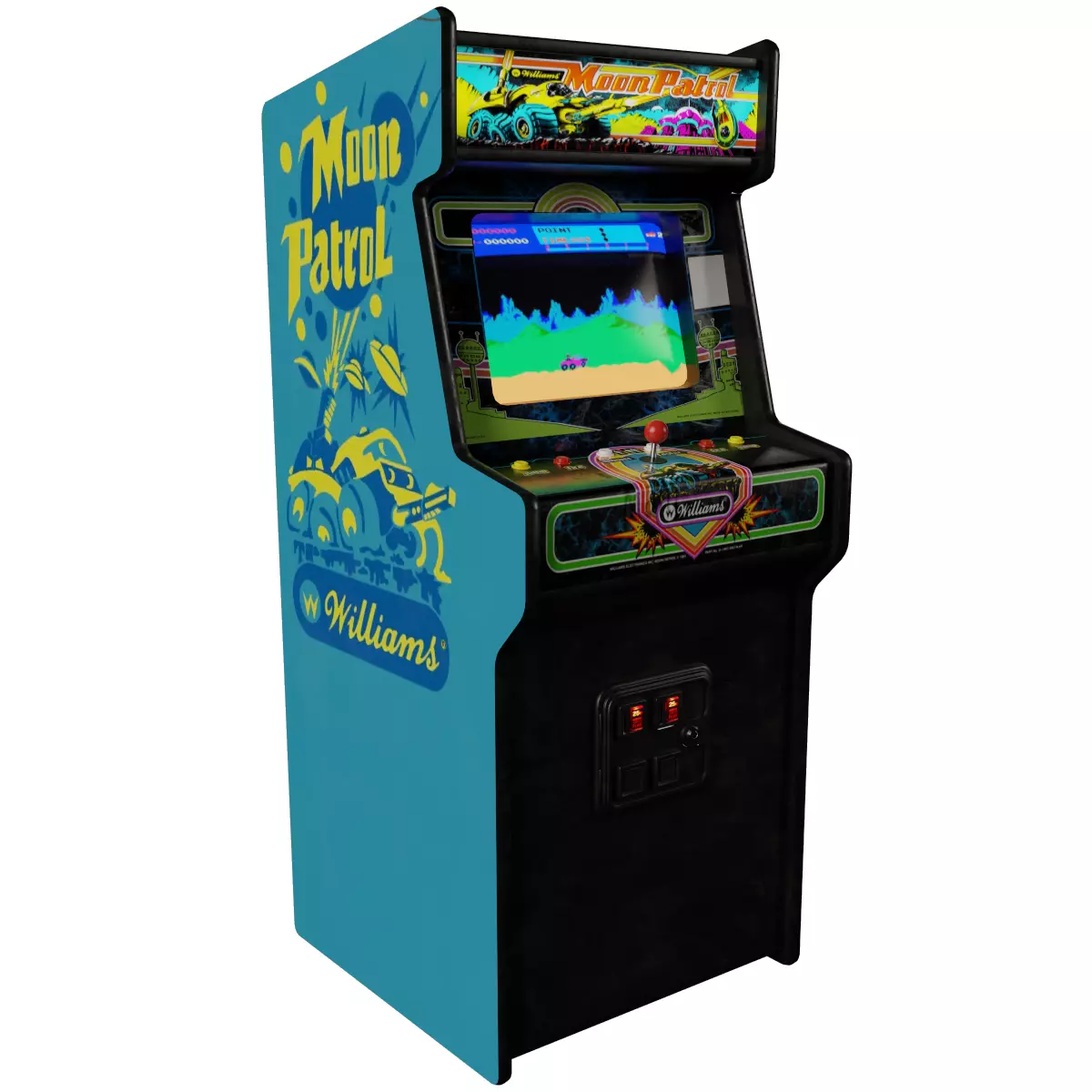 Moon Patrol Arcade Cabinet Retro Low-poly 3D model_0