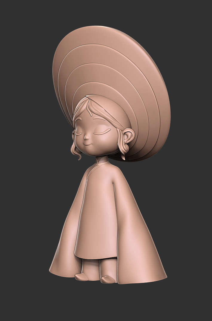 Vietnamese Chibi Girl in Ao Dai 3D Print Model 3D print model_3