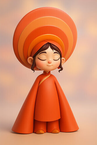 Vietnamese Chibi Girl in Ao Dai 3D Print Model 3D print model