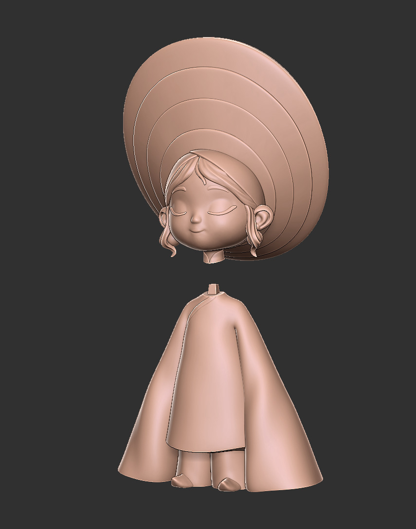Vietnamese Chibi Girl in Ao Dai 3D Print Model 3D print model_6