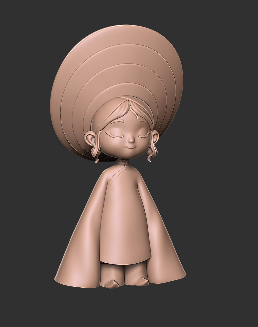 Vietnamese Chibi Girl in Ao Dai 3D Print Model 3D print model_2