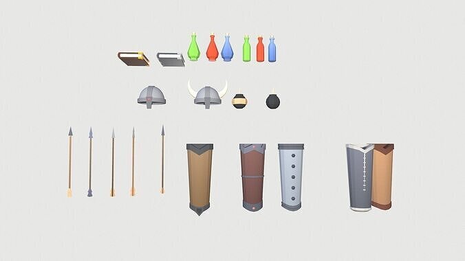 Low Poly RPG Fantasy Weapons Low-poly 3D model