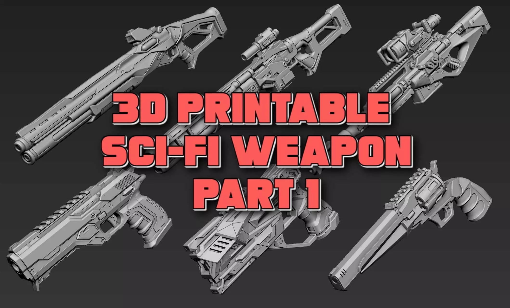 3D Printable Sci-Fi Weapon Part 1 3D model_0