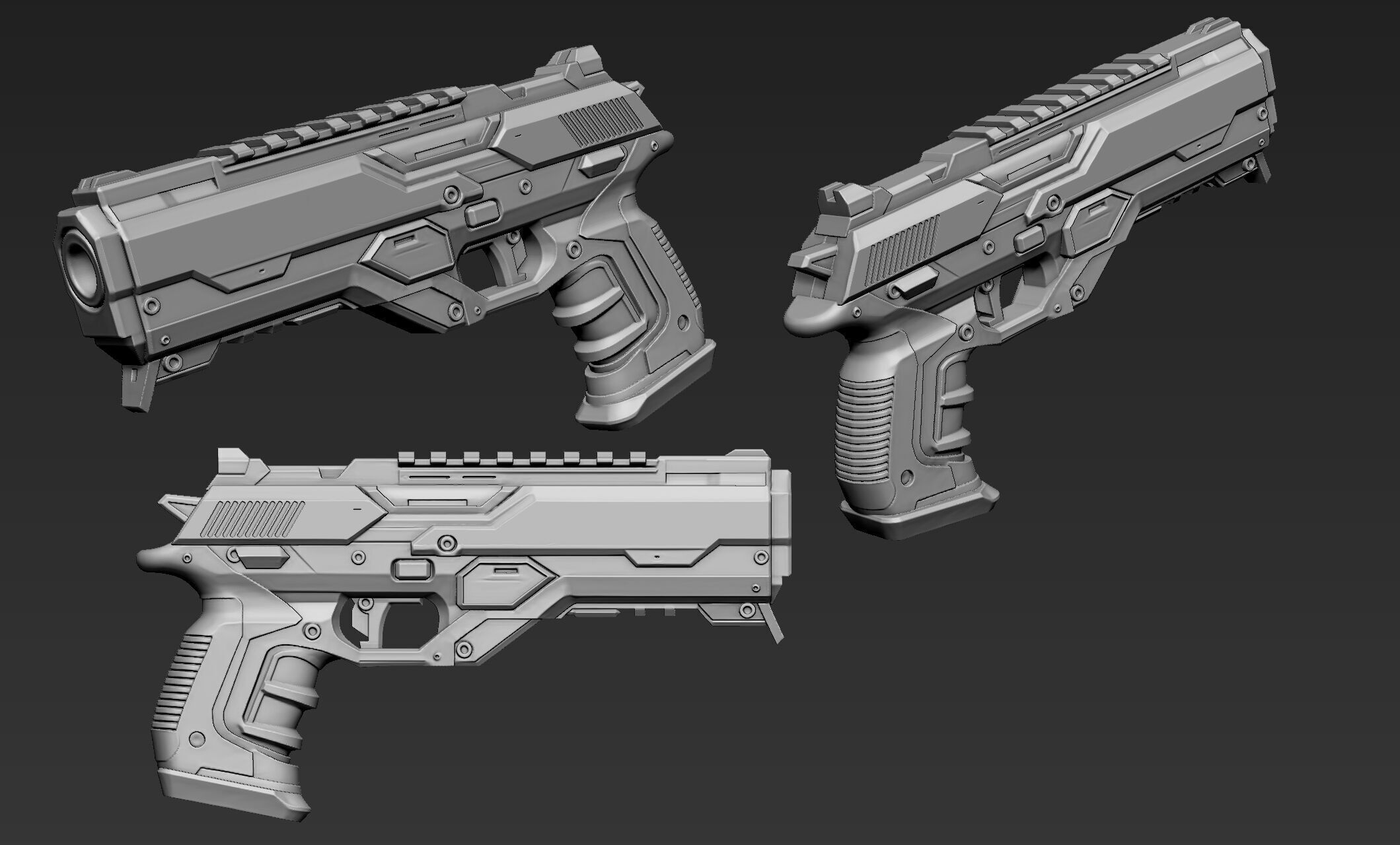 3D Printable Sci-Fi Weapon Part 1 3D model_5