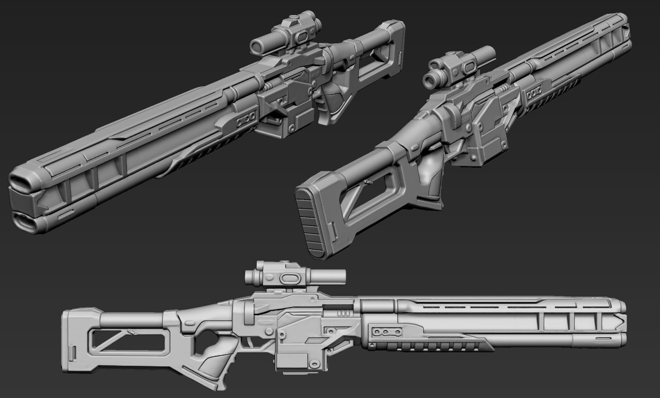 3D Printable Sci-Fi Weapon Part 1 3D model_3
