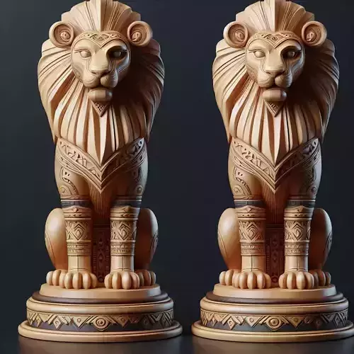 957 Laughing African Lion with Majestic Mane  Full Color