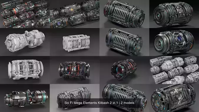 Sci Fi Mega Elements Kitbash 2 in 1