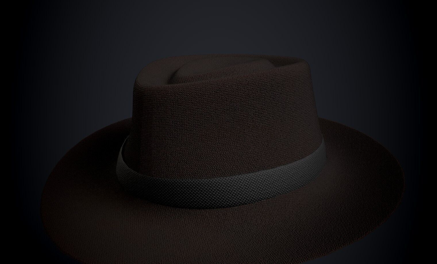 Old Fashioned Fedora Low-poly 3D model_9
