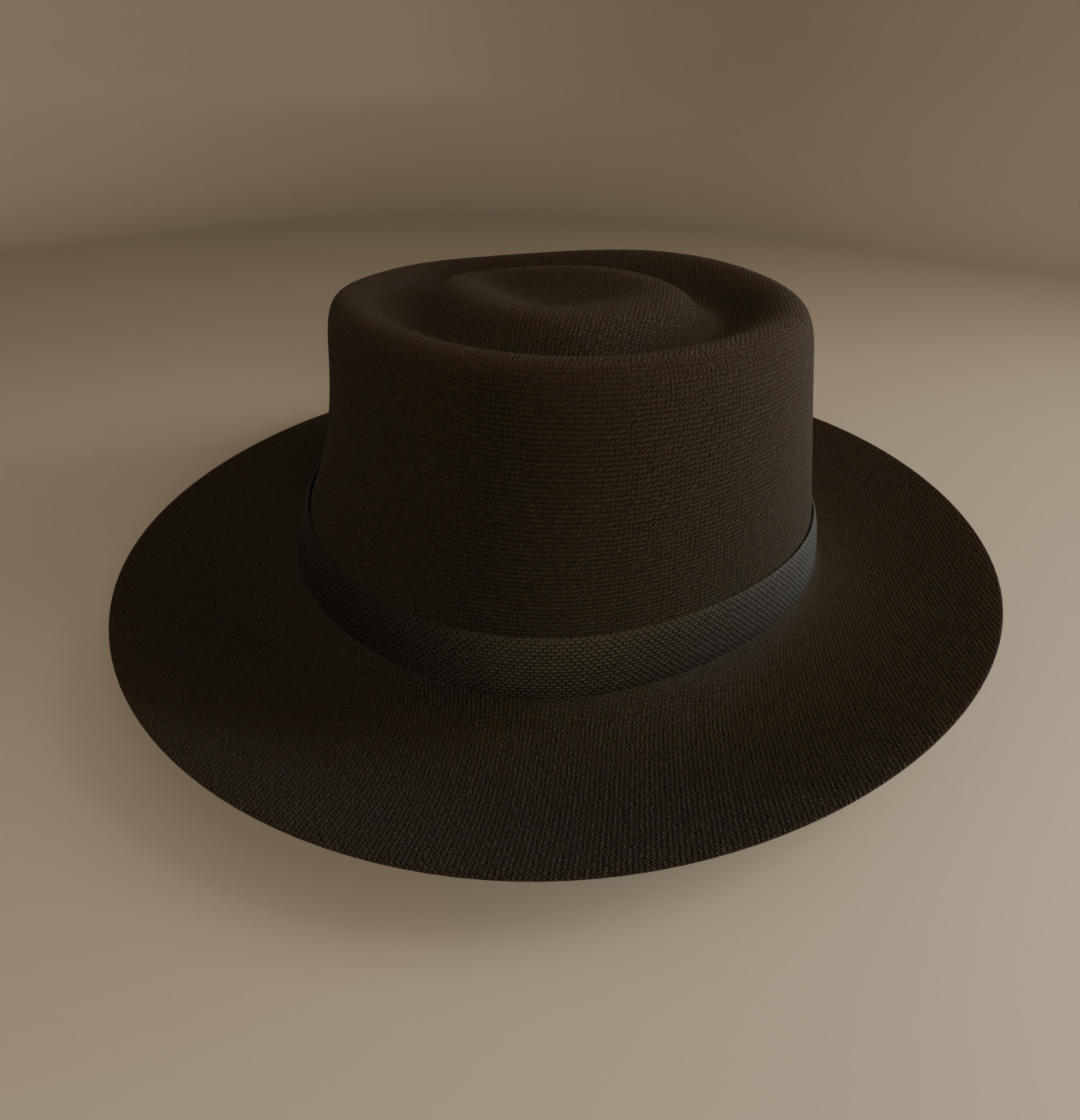 Old Fashioned Fedora Low-poly 3D model_2