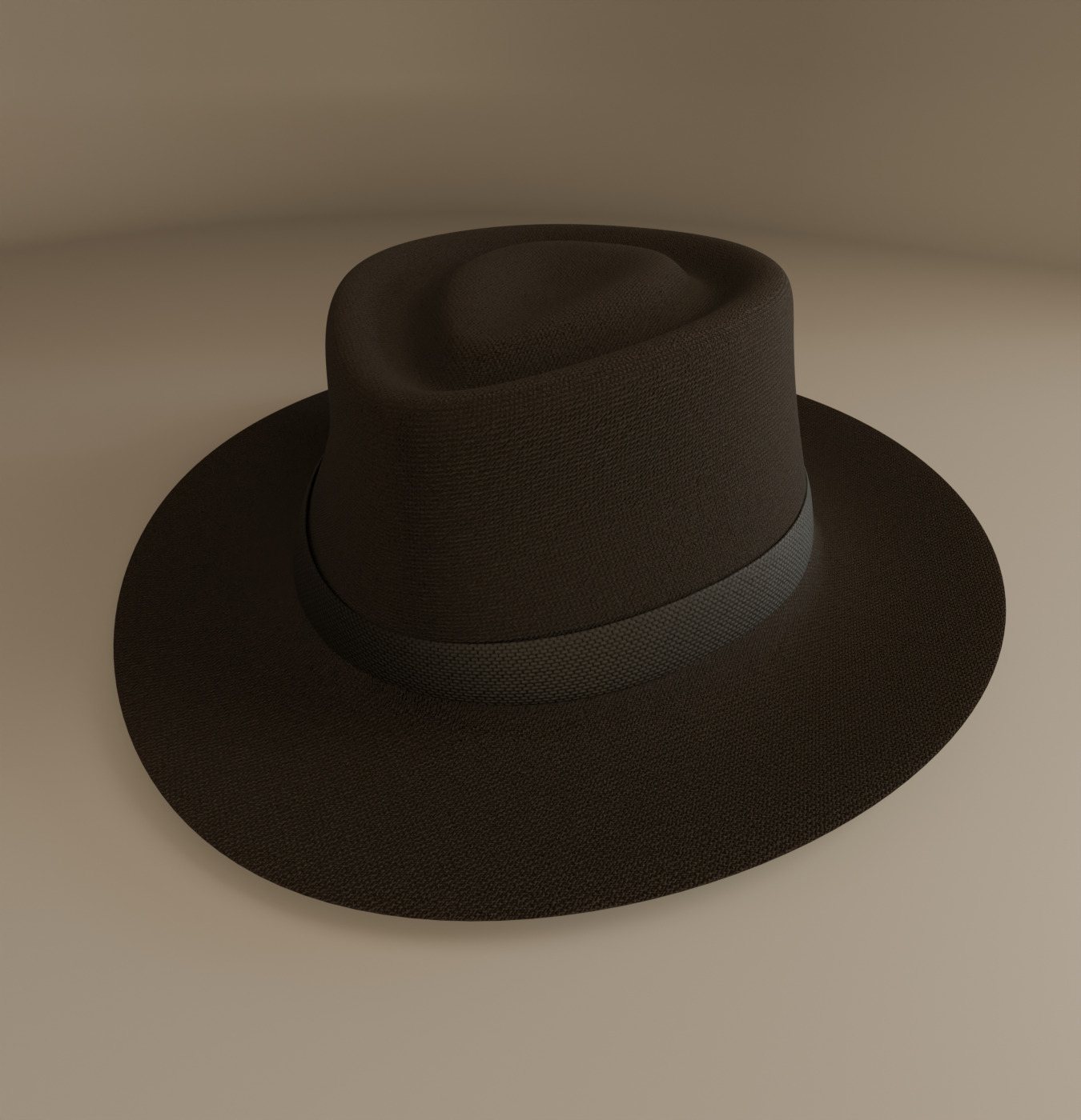 Old Fashioned Fedora Low-poly 3D model_1