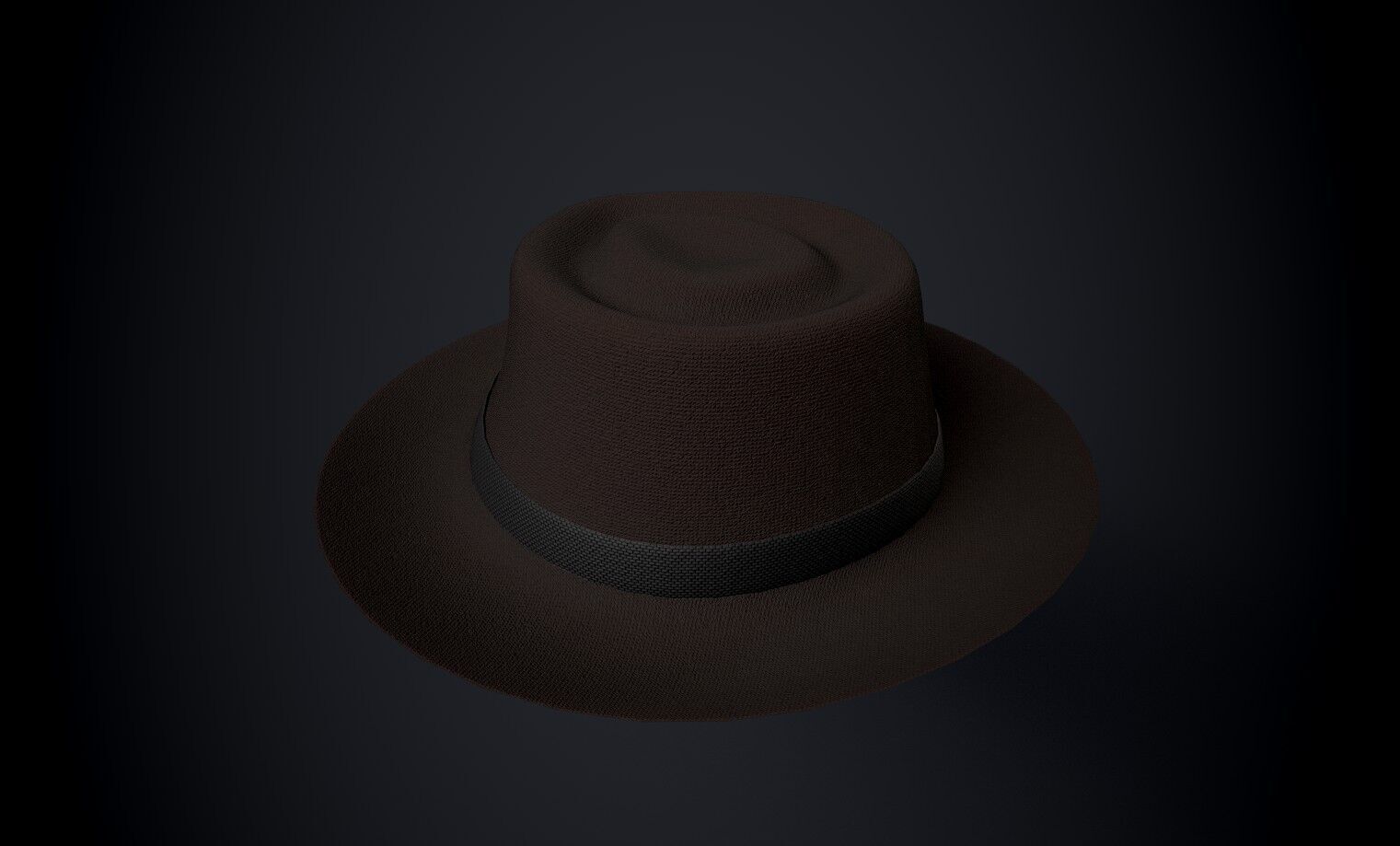 Old Fashioned Fedora Low-poly 3D model_7
