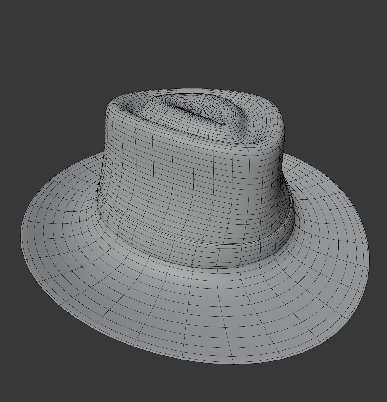 Old Fashioned Fedora Low-poly 3D model_5