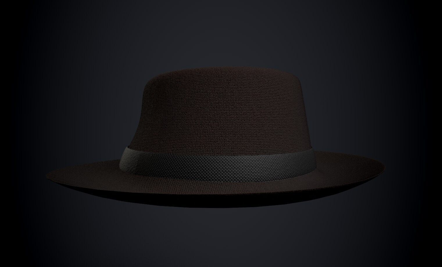 Old Fashioned Fedora Low-poly 3D model_8