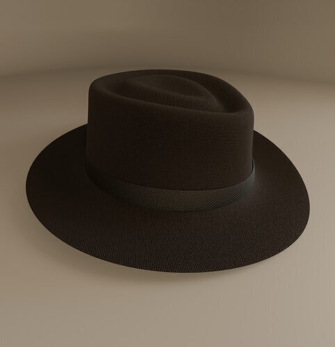 Old Fashioned Fedora Low-poly 3D model