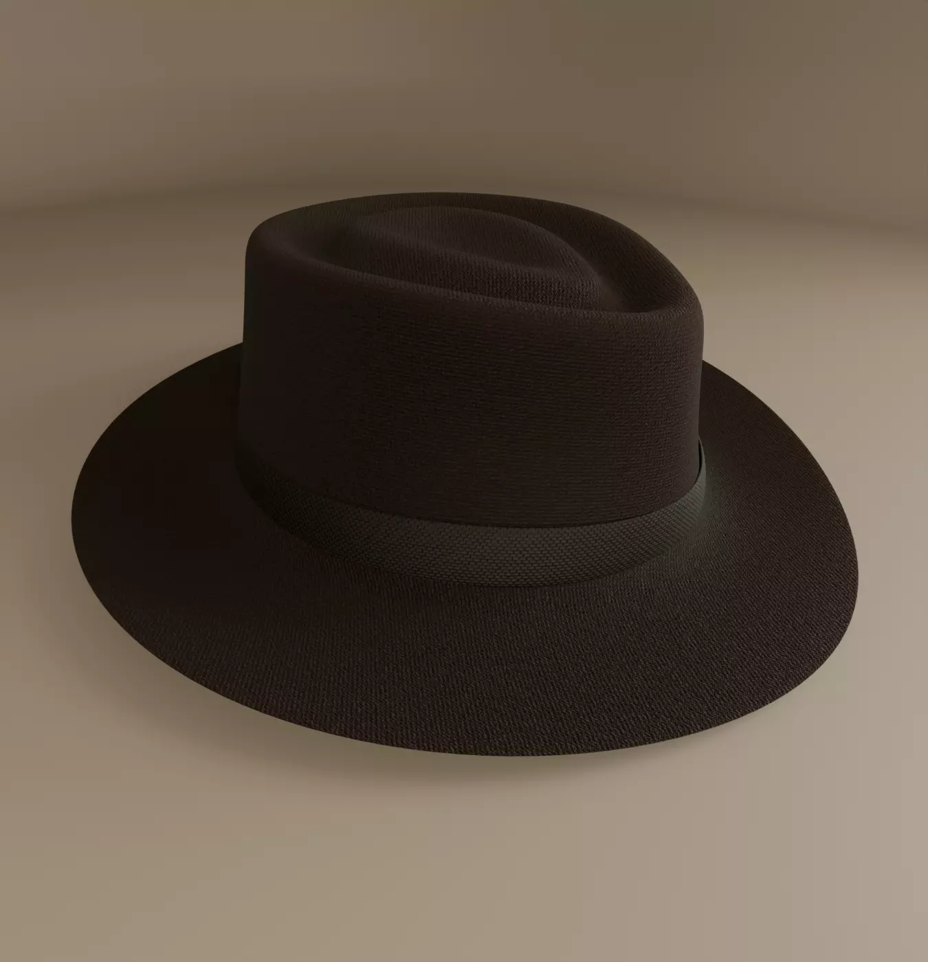 Old Fashioned Fedora Low-poly 3D model_0
