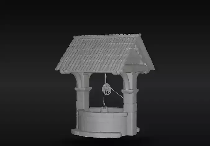 Medieval Water Wells 3D Model