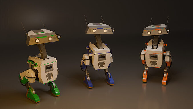 Grek NVIDIA Style Disney Robot Rigged IK Model Low-poly 3D model
