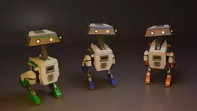 Grek NVIDIA Style Disney Robot Rigged IK Model Low-poly 3D model