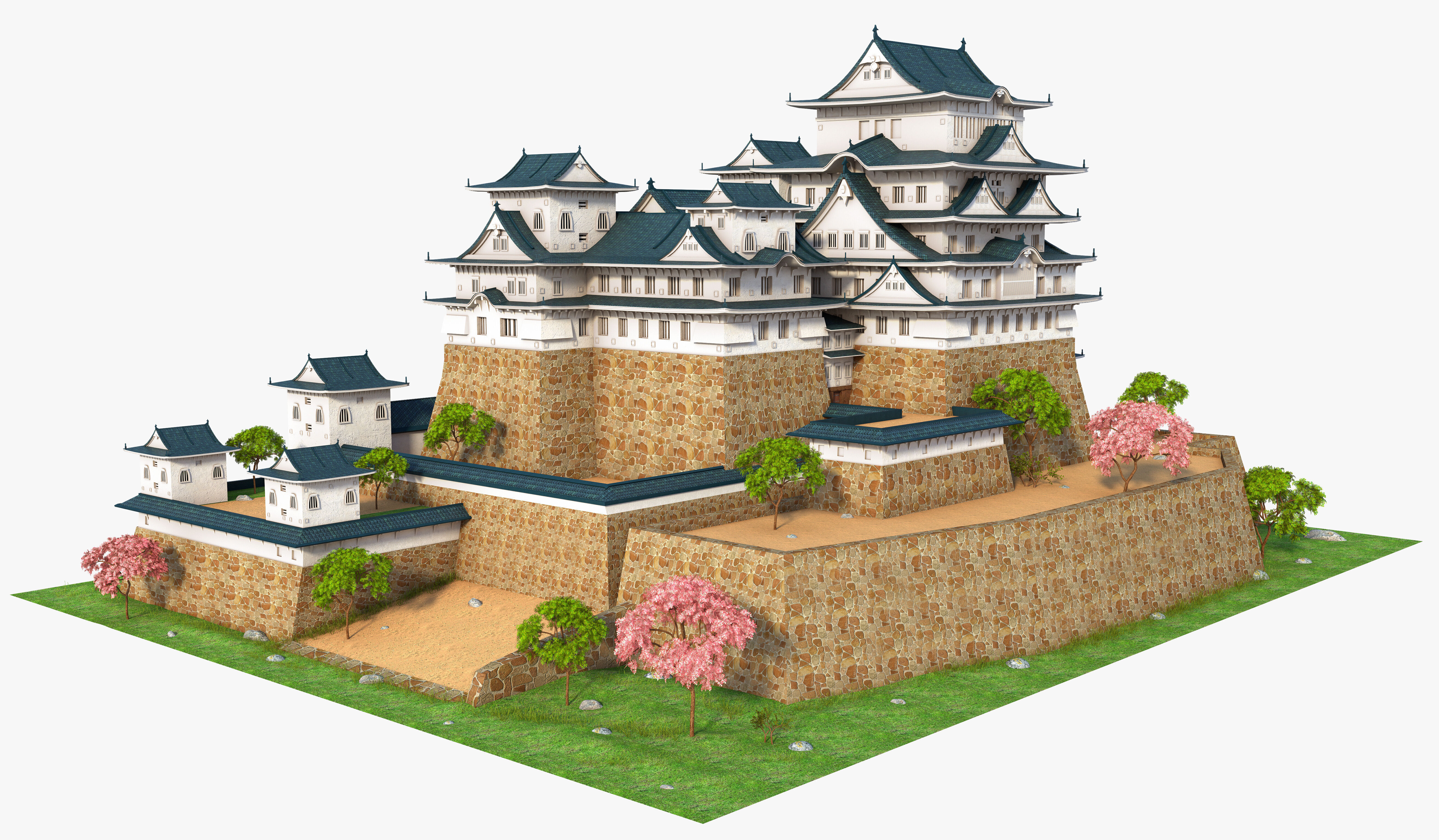 Himeji Castle 3D model_2