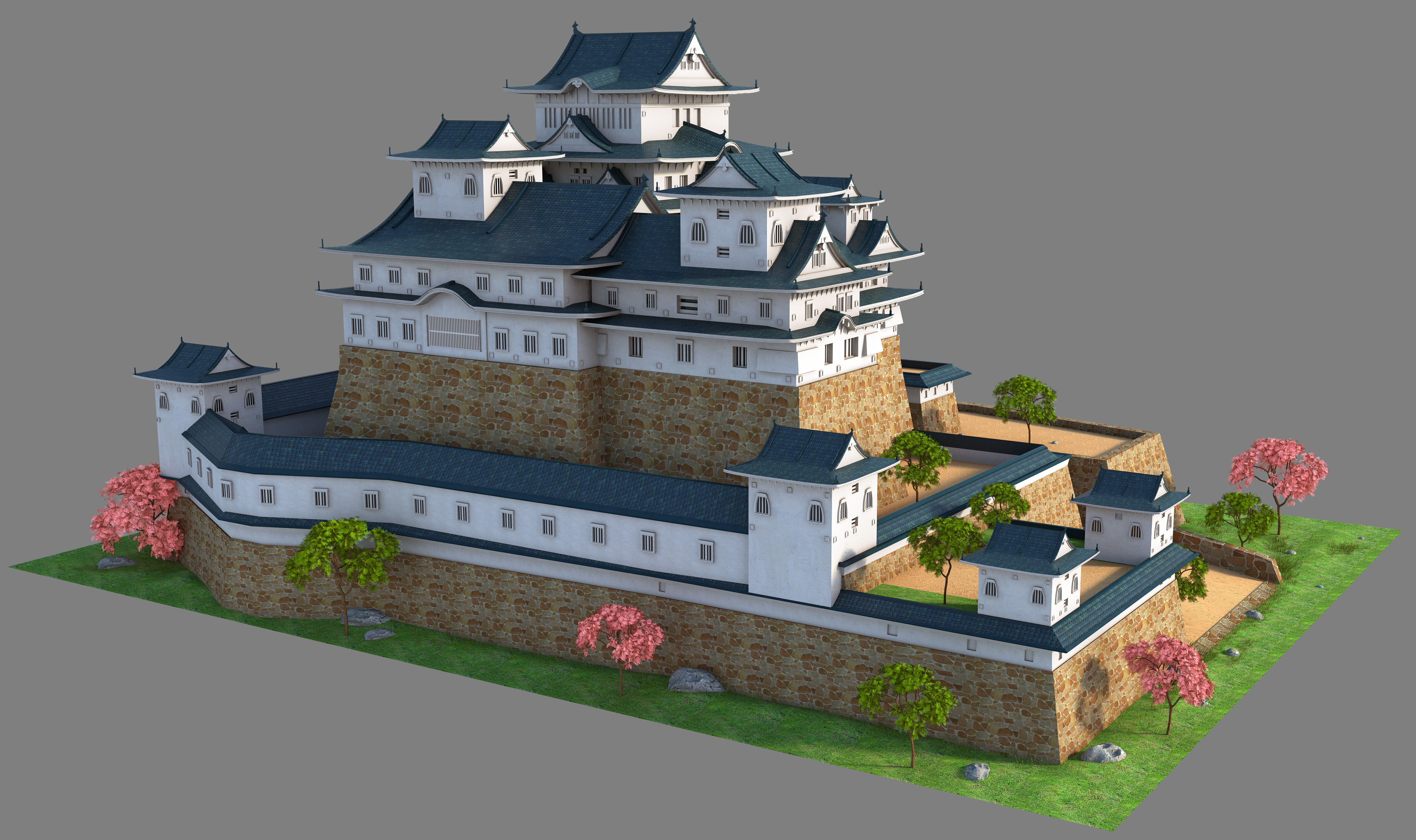 Himeji Castle 3D model_1
