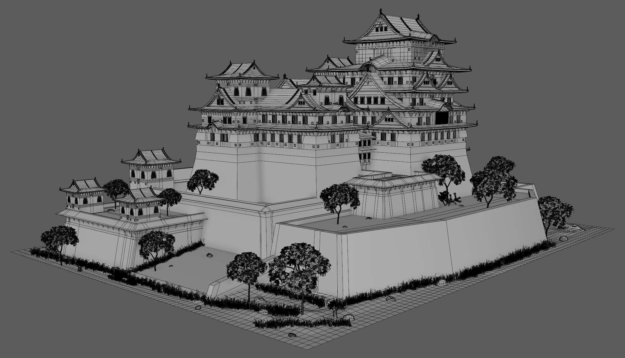 Himeji Castle 3D model_16