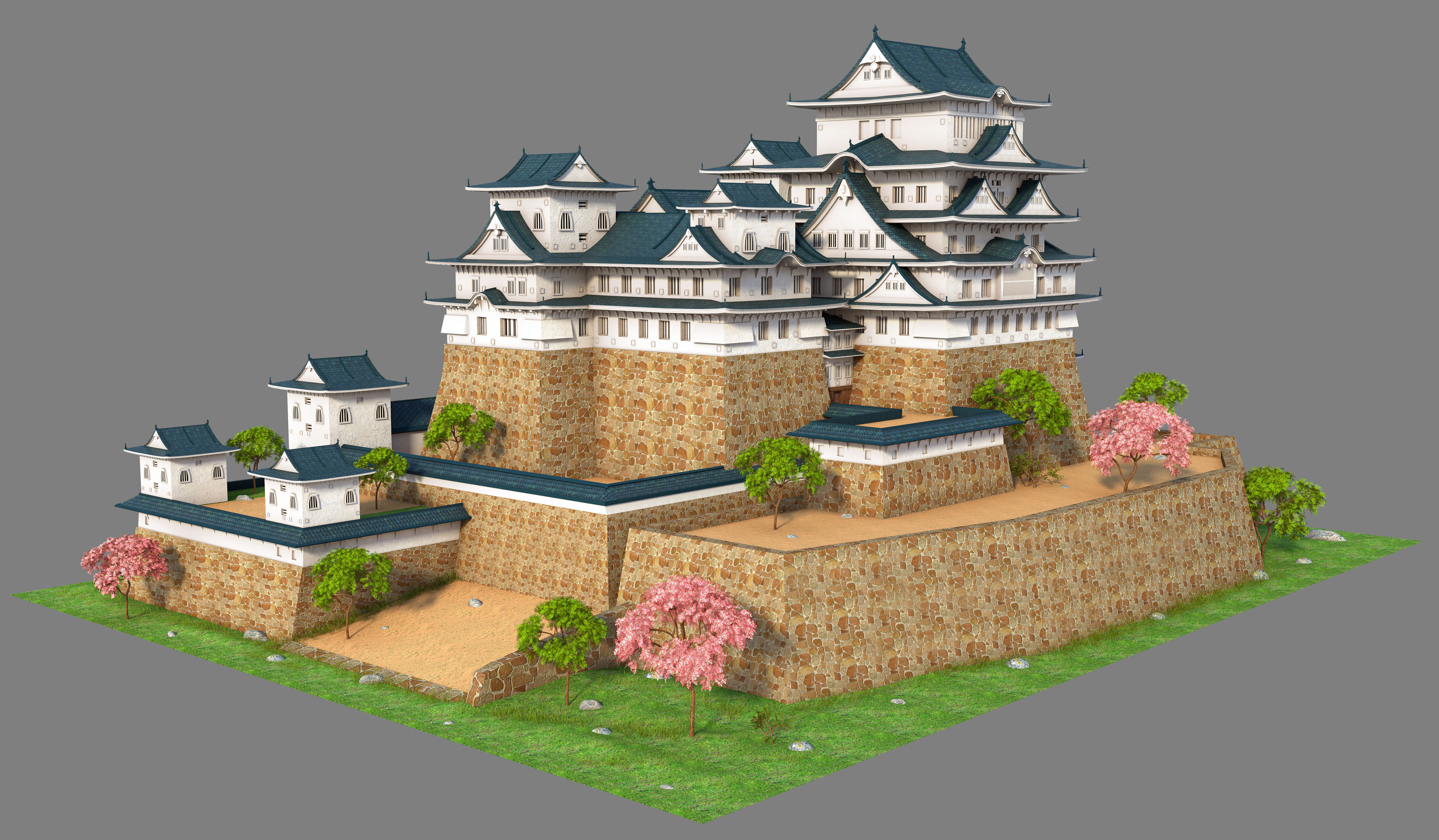 Himeji Castle 3D model_3