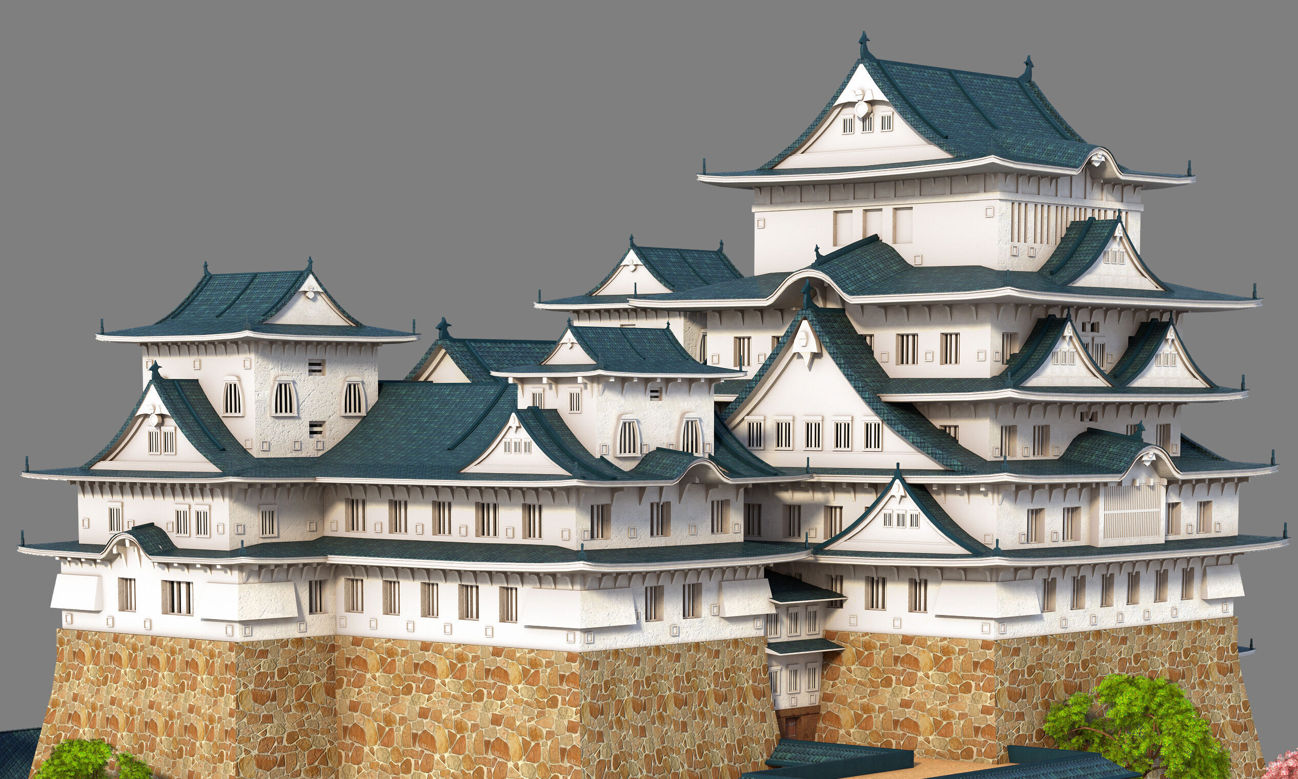 Himeji Castle 3D model_5