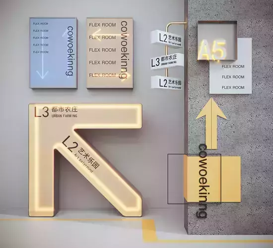 Road signs and directional signs Low-poly 3D model