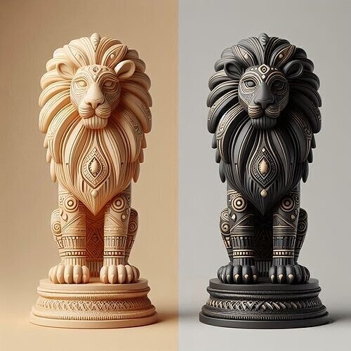 960 Laughing African Lion with Majestic Mane Full Color 3D print model