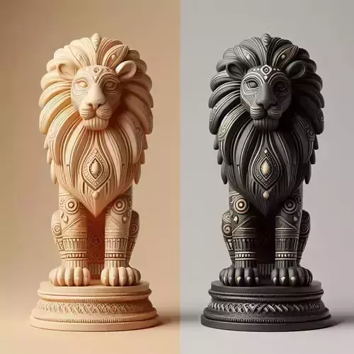 960 Laughing African Lion with Majestic Mane Full Color