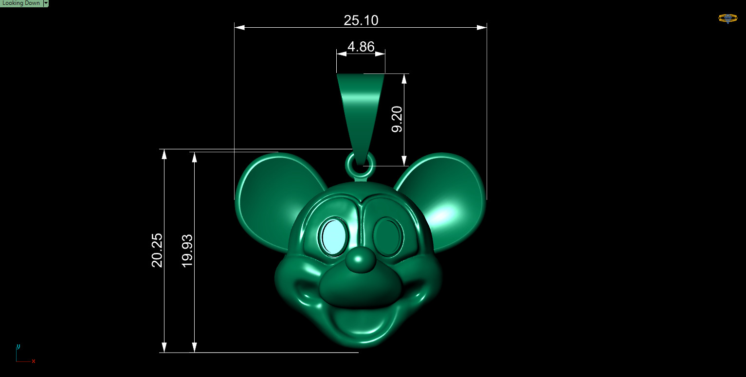 Mickey Mouse Pendant 3D Print 3D print model_6