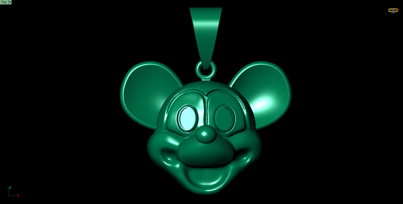 Mickey Mouse Pendant 3D Print 3D print model_5