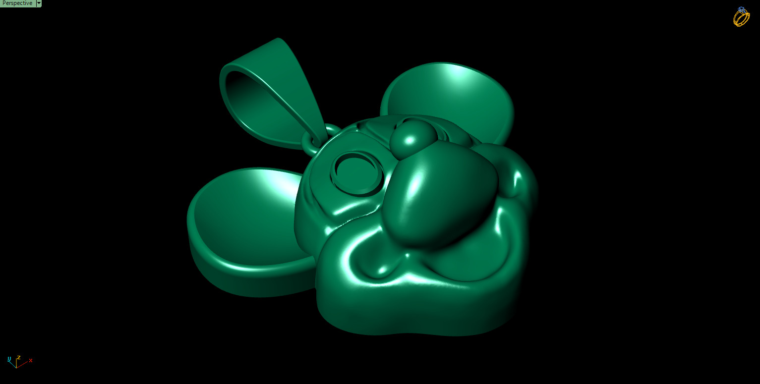 Mickey Mouse Pendant 3D Print 3D print model_9