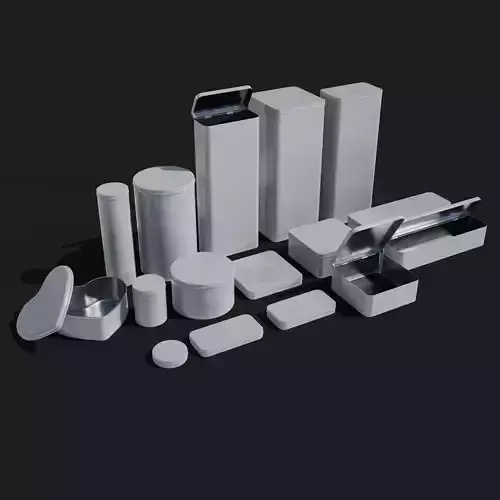 Mockup metal tins for branding or packaging realistic 3D models