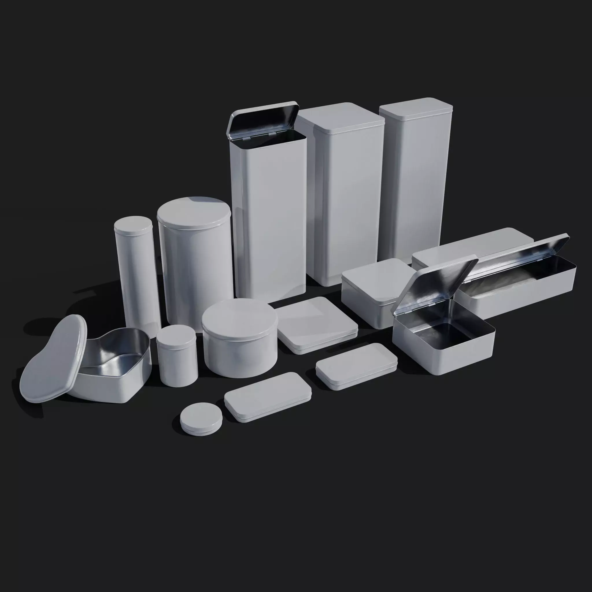 Mockup metal tins for branding or packaging realistic 3D models 3D model
