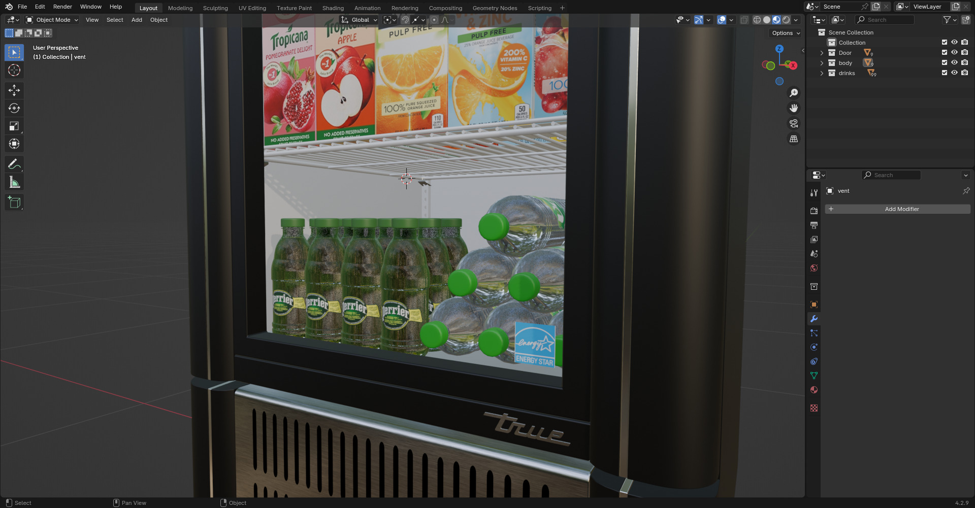 True GDM-Retro Vintage Unit Merchandiser 3D model_10