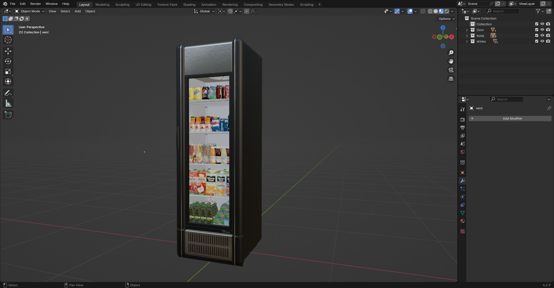 True GDM-Retro Vintage Unit Merchandiser 3D model_8