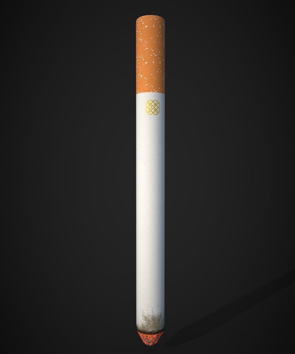 Cigarette and Ashtray 3D Model Set Low-poly 3D model_1