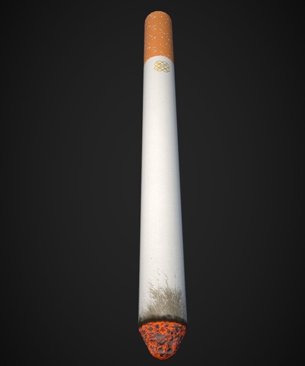 Cigarette and Ashtray 3D Model Set Low-poly 3D model_2